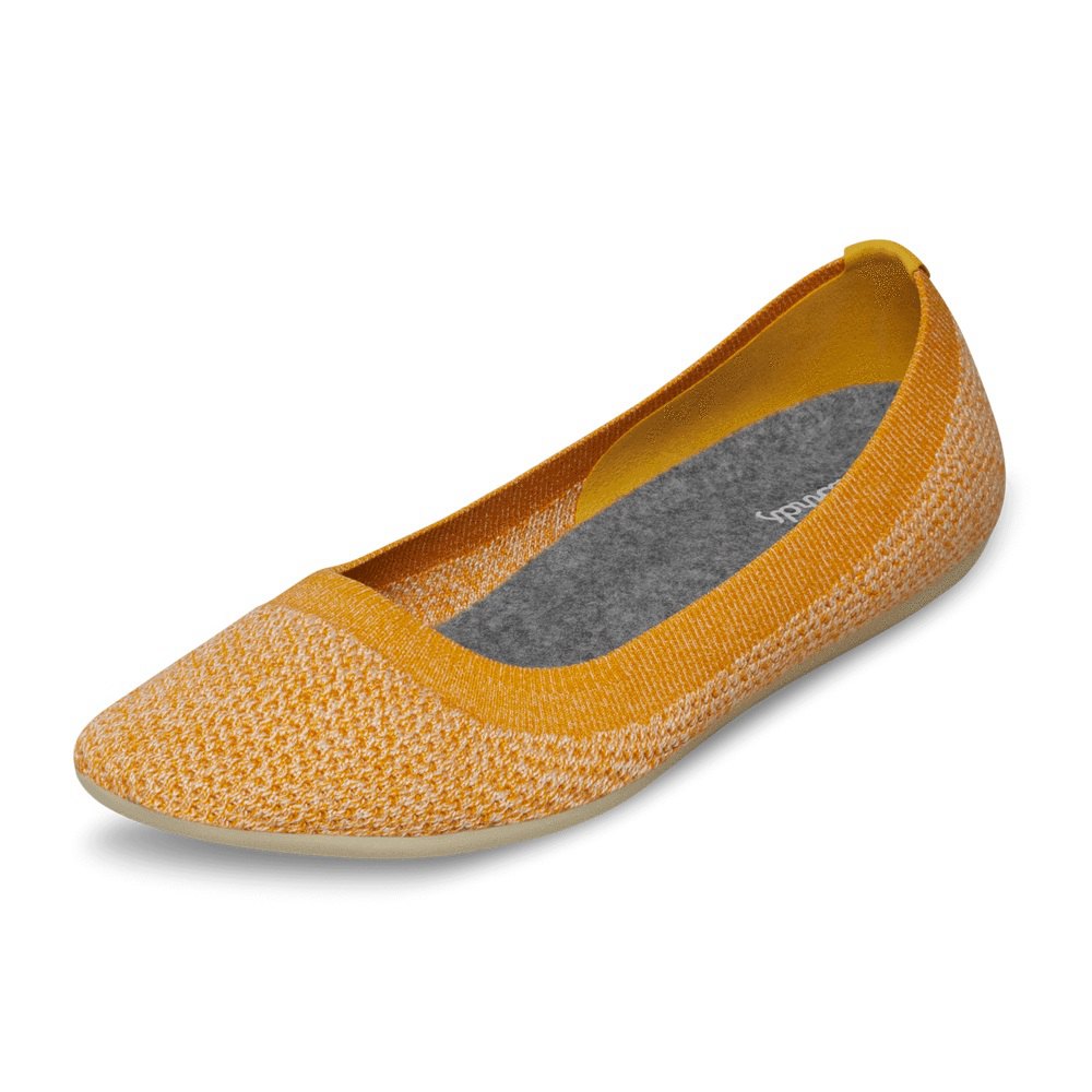 Allbirds Women's Flats Yellow - Tree Breezers - 61207JOZS